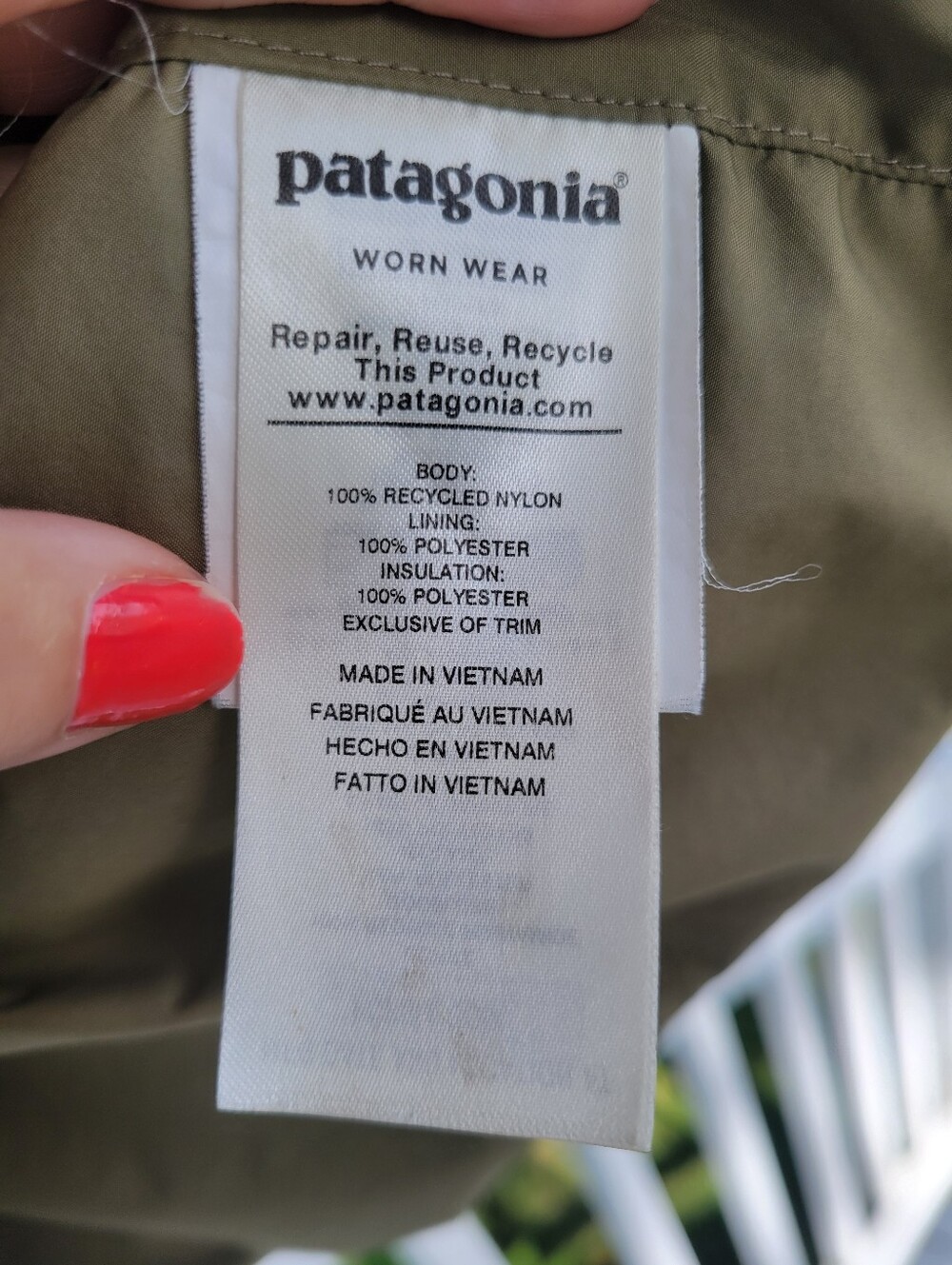 PATAGONIA Women's Puffer Coat, Size-XL, Color- Olive Green - Picture 10 of 16